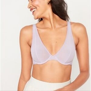 Old Navy Mesh Unlined Underwire Plunge Bra